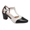 Sandalias de Verano con Tacón Grueso y Alto, Punta Abierta, con Flores, Combinación de Colores Retro, Zapatos de Mujer para Exportación, Tallas Grandes 40-46 Transfronterizos