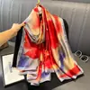 Nova Moda Estilo Primavera e Verão 2025 Lenço Longo de Seda Elegante Lenço Longo de Cetim Lijing para Mãe Leve Versátil para Viagem