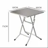 Tienda de Té de Leche Estilo Industrial, Restaurante, Bar de Snacks, Mesa Cuadrada Plegable de Acero Inoxidable, Juego de Mesa y Silla para Barbacoa al Aire Libre para Uso Comercial
