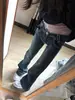 Jeans acampanados vintage lavados de tiro bajo en color gris azulado para mujer, colección otoño 2026, corte ceñido, rejuvenecedores, pantalones largos en forma de herradura