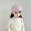 Gorra de Raya de Moda Simple Adelante Ins Fresca Sombrilla para Bebé Gorra de Periódico Estilo Coreano Boina Infantil Transfronteriza