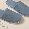 Pantuflas Desechables de Lino Fino con Suela de Goma para Hoteles y Bed & Breakfast, Pantuflas Cómodas para el Suelo, Pantuflas Desechables Antideslizantes
