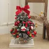 Árbol de Navidad Popular de Escritorio - Mini Árbol de Navidad DIY Set Rojo y Blanco para Decorar Sala de Estar y Escaparate
