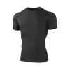 Nueva Camiseta de Compresión para Hombre de Cuello Redondo, Camiseta Deportiva de Running Absorbente de Sudor de Secado Rápido, Top de Manga Corta para Entrenamiento en Gimnasio