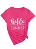 Hola Verano Amazon Deseos Sitio Independiente Casual Versátil Cómoda Camiseta de Manga Corta con Cuello en V para Mujer Camiseta Base