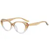 Gafas Anti-Luz Azul con Forma de Ojo de Gato con Diseño de Grano de Arroz Vintage para Mujer, Aspecto Natural, Hace que la Cara Parezca Más Pequeña, Gafas con Montura para Miopía