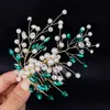 Comercio Exterior Peine de Mano Hecho a Mano Adorno para el Cabello Accesorios para el Cabello de Novia Color Perla Diamante Forma de Hoja de Cabello Disco Decoración Lateral para el Cabello DZ216