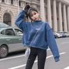 Moletom Curto Feminino 2026 Estilo Coreano Dongdaemun Ins Novo Outono e Inverno Solto Aconchegante de Lã Pulôver Top de Manga Longa