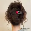 Pin para el pelo lujoso de tamaño grande con un delicado lazo, elegante y con estilo, pinza retorcida dulce estilo coreano para cabello grueso