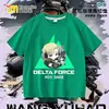 Nova Camiseta Delta Force Weilong Rosa Vermelho Comedor de Ouro Lobo para Meninos, Manga Curta Estudante Solta Tendência