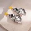 Brincos de Prata Europeus e Americanos Cruzados Moda Diamante Bambu Curvos Brincos Simples Elegantes Brincos de Nicho de Alta Qualidade para Mulheres