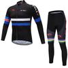 JIEPOLLY roupa de ciclismo traje de manga comprida almofada de silicone bicicleta masculina e feminina secagem rápida roupas para atividades ao ar livre