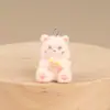 Pingente de Urso Cartoon 3D Aveludado Resina Cartoon 3D Chaveiro DIY Corrente de Celular Acessórios para Bolsa