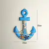 Promoción de fábrica 33cm estilo mediterráneo ancla ancla termómetro gancho decorativo colgante de artesanía de madera