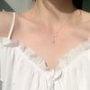 Diseño de Collar Circular Plateado, un Estilo de Nicho que se Puede Usar de Dos Maneras, Cuentas Redondas Geométricas, Borlas Fluidas, Cadena para Clavícula, Moderno para Mujeres
