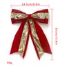 Decoração de Festa para Interior e Exterior Suprimentos de Natal Laço de Algodão Recheado Estrutura de Algodão Recheado Laço com Borda Dourada Decoração Pendente