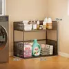 Estantería de Almacenamiento para Baño, Carrito de Balcón de Pie Junto a la Lavadora, Carrito Móvil para Guardar Artículos de Baño, Estantería de Múltiples Niveles para Detergente de Lavandería