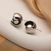 Aogu Moda Transfronteriza Aretes Geométricos Simples de Bola de Oro Real Chapados en Cobre para Mujer Ins Nicho Personalizado Aretes de Alta Gama Nuevos