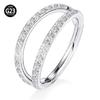 Argola de nariz de titânio G23 com zircônia incrustada, brincos, joia para piercing corporal, diâmetro interno 6/8/10/12mm