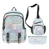 Producto Nuevo Sanrio Perro Orejón Perro Canela Cinnamoroll Mochila Escolar Mochila Estuche para Lápices Bolso de Hombro Set de Tres Piezas