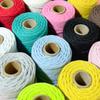 Cuerda de algodón de color de 3 mm, hilo de algodón, aproximadamente 50 yardas/rollo, venta al por mayor de fábrica, paquete de tapiz, cuerda de material tejido a mano para bricolaje