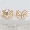 Yufeng Hardware DIY Accesorios para Joyería Pieza de Flor de Cobre Anillo Estilo Exótico Materiales para Anillo de Dedo