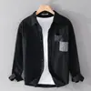 Camisa Masculina de Manga Longa Casual Solta Temporada Primavera Outono 2025 Jaqueta Camisa Roupa de Trabalho Top Linho Estilo Não Amassa