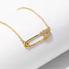 Europeu e Americano Mais Vendido Popular Estilo Ins Broche Prata Esterlina S925 Zircônia Design de Alto Padrão Versátil Colar Corrente da Clavícula