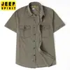 2026 Nueva Camisa de Manga Corta Retro Americana de Trabajo para Hombre, Camisa Casual Holgada de Moda