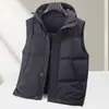 Jaqueta de Penas Masculina Outono e Inverno Padrão Nacional Penugem de Pato Branco Quente com Capuz Colete Jovem Alto Padrão Luxo Business Sem Mangas Casaco de Penas
