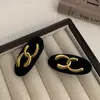 Pinza para el Cabello de Metal con Letra Doble C de Terciopelo Retro Coreano, Pinza Lateral, Pinza para Flequillo, Pinza Pequeña de Pato, Accesorios para el Cabello de Mujer