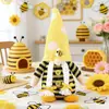 Decorações de Festa do Novo Abelha Transfronteiriças Lã Cordeiro Tecido Tricotado Listrado Bonecos Sem Rosto Ornamentos Bonecos Casal Atacado