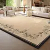 Tapete para Sala de Estar, Estilo Francês Vintage, Lavável e Resistente a Manchas, Adequado para Sofá e Mesa de Centro, com um Toque de Luxo Leve e Sofisticado