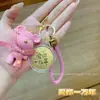 Chaveiro Princesa Urso Violento de Ouro Puro 999, Pingente de Bolsa Urso de Fio Dourado, Pingente para Celular