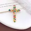Colgante Transfronterizo Europeo y Americano Cruz de Cobre Microincrustado Circonita Diseño de Personalidad de Nicho Moda Versátil Accesorio que No se Desvanece