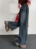 Jeans rectos de cintura alta para niñas, estilo primavera y otoño, pantalones anchos elegantes para niños mayores, ropa de otoño para niñas, pantalones versátiles para estudiantes de secundaria