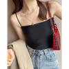 Conjunto de Verão Versátil Porta-copos Embutido Camisola Colete Feminino Gelo Nu Seda Cobertura de Seios Cor Sólida Base