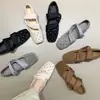 Sapatos de Salto Alto para Mulheres 2026 Outono Retro Coreano Bolinhas Quadrados Rasos Mary Jane Sapatilhas