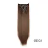 Conjunto Europeu e Americano de 16 Peças de Perucas para Cabelo Longo, Extensões de Cabelo Prontas, Extensões de Cabelo Artificiais de Uma Peça, Cabelo Liso, Cabelo Artificial Fofo Invisível