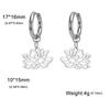 Pendientes colgantes de flor de luna de nacimiento para mujer, de acero inoxidable, con aros dorados, joyería de narciso y loto violeta.