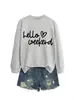 Amazon eBay site independente moda casual confortável feminina olá fim de semana coração outono e inverno moletom