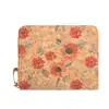 Transfronteiriço 2025 Novo Retrô Exquisite Estampado Carteira de Moedas Feminina Moda Nicho Bolsa para Cartões Carteira Macia com Textura de Madeira