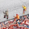 Alfombra de sala de estar estilo vintage personalizada, alfombra de área grande para colocar plana debajo del sofá y la mesa de centro, lavable a máquina, plegable, alfombra grande de cachemira sintética