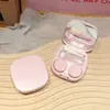 Estuche para Lentes de Contacto con Tapa Antitorsión, Caja Compañera de Lentes de Belleza Estilo Chica de Moda, Estuche Doble Portátil de Almacenamiento Macaron