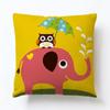 Funda de almohada de lino con animal de dibujos animados lindo elefante suministro de fabricantes de plataforma transfronteriza funda de cojín para coche sofá