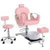Cadeira de Cabeleireiro, Cadeira para Pedicure com Banho de Pés, Cadeira Metálica para Pedicure, Cadeira Massageadora de Pés Ajustável e Rotativa, Sofá Multifuncional para Spa dos Pés, Cadeira para Lavagem dos Pés