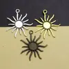 Accesorios para Joyería de Aleación Retro DIY Gema del Tiempo Collar Sol Base Redonda de 12 mm Colgante para Llavero de Collar