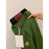 2025 Nuevo Diseño Coreano Súper Bonito Único Hermoso Top de Manga Larga Chaqueta de Suéter Tejido Verde para Mujer Otoño