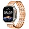 Compatible con la correa de reloj con bucle magnético de siete cuentas Apple iwatch9/8/7, correa de reloj de acero inoxidable Ultra Apple