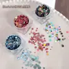 Decoraciones redondas de lentejuelas para uñas, mezcla popular de primavera/verano de lentejuelas de lunares coloridos, materiales de decoración para uñas DIY
